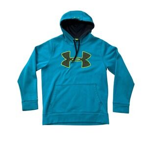 Under Armour Storm Hoodie Pullover Sweatshirt Blue Teal‎ Green  Logo Mens Small